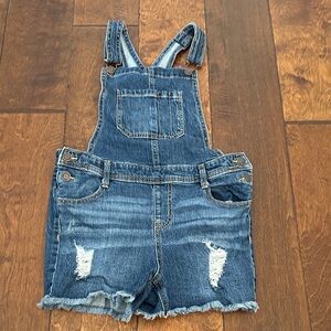 Cat & Jack Distressed Denim Girls Short Overalls